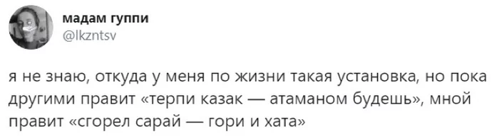 Девиз по жизни - Скриншот, Twitter