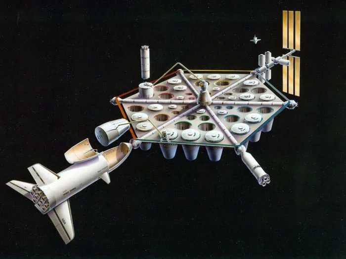 Концепция мега-Starship в 70-х годах - Космос, Ракета, Ракета-Носитель, Boeing, Starship, Челнок, Электростанция, Электроэнергетика, Возобновляемая энергия, Солнечная энергия, Космонавтика, 70-е, Космическая станция, Познавательно, Проект, Длиннопост