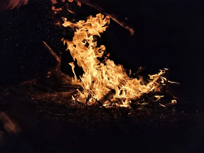 Bonfire - My, Mobile photography, The photo, Bonfire, Atmospheric, Longpost