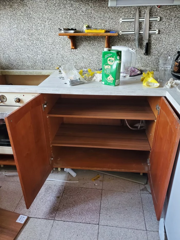 Kitchen modernization by women's hands - My, With your own hands, Kitchen, Creation, Needlework, Repair, Reconstruction, Longpost, The large family