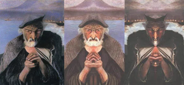 Hidden meanings of one painting - Painting, Art, Hungarians, Artist, Fishermen, Reflection, Hidden meaning, Prayer, Devil, Sea, Clearly, Reddit