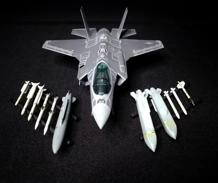 Modern. Universal. Scandalous. Lockheed-Martin F-35A Lightning II - My, Stand modeling, Prefabricated model, Story, Aviation, Fighter, Air force, USA, Needlework without process, Hobby, f-35, Longpost