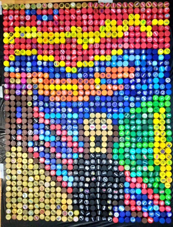 Munch's Scream made from 1102 plastic caps - My, Chistoman, Art, Garbage, Lids, Art, Edvard Munch, Painting