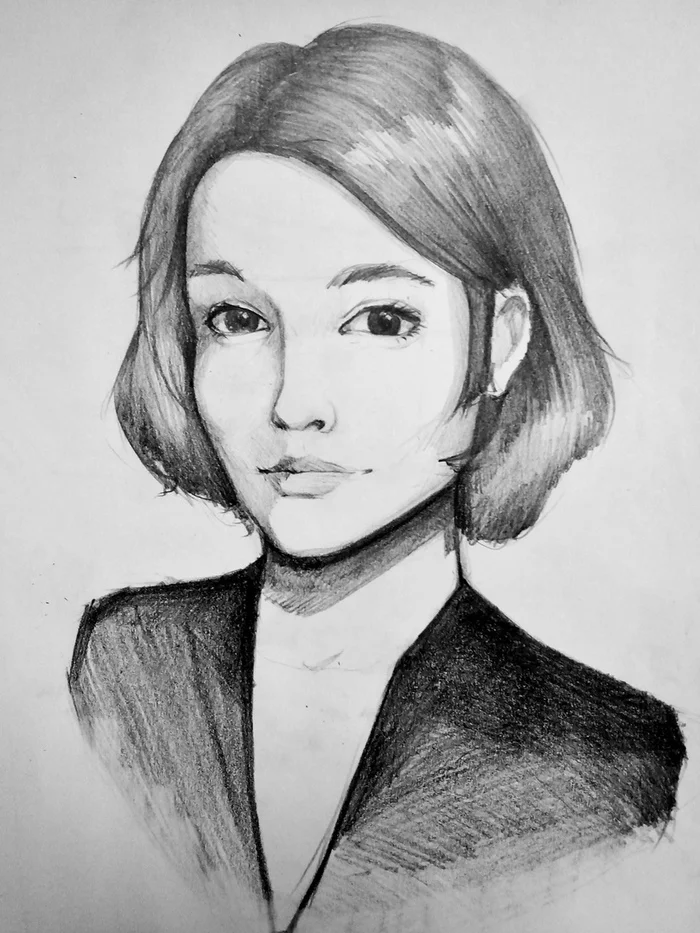 Portrait in pencil - My, Beginner artist, Drawing, Pencil drawing, Junior Academy of Artists