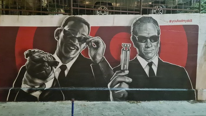 Wall art - My, Sochi, Graffiti, Men in Black, Pug, Will Smith, Tommy Lee Jones, Youfeelmyskill