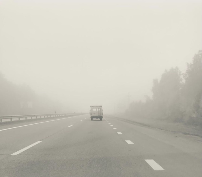 Morning in Chelyabinsk - Fog, Road, Longpost, Chelyabinsk