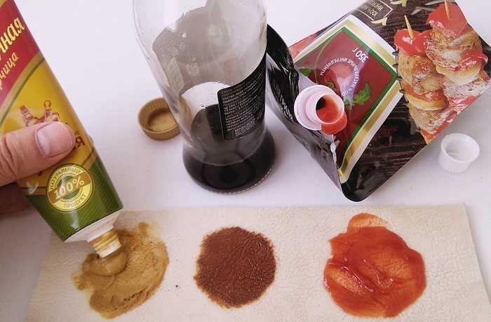 Тест автомобильных очистителей ткани: проверка кетчупом, соусом и горчицей. Авто, Автосервис, Длиннопост