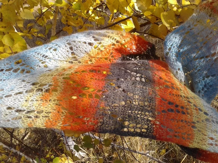 autumn fall)) - My, Stole, Scarf, Stepnogorsk, Longpost