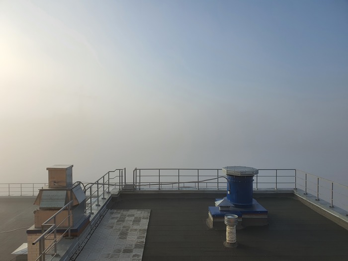 Fog in Izhevsk - My, Hedgehog in the fog, Fog, Battle, Morning