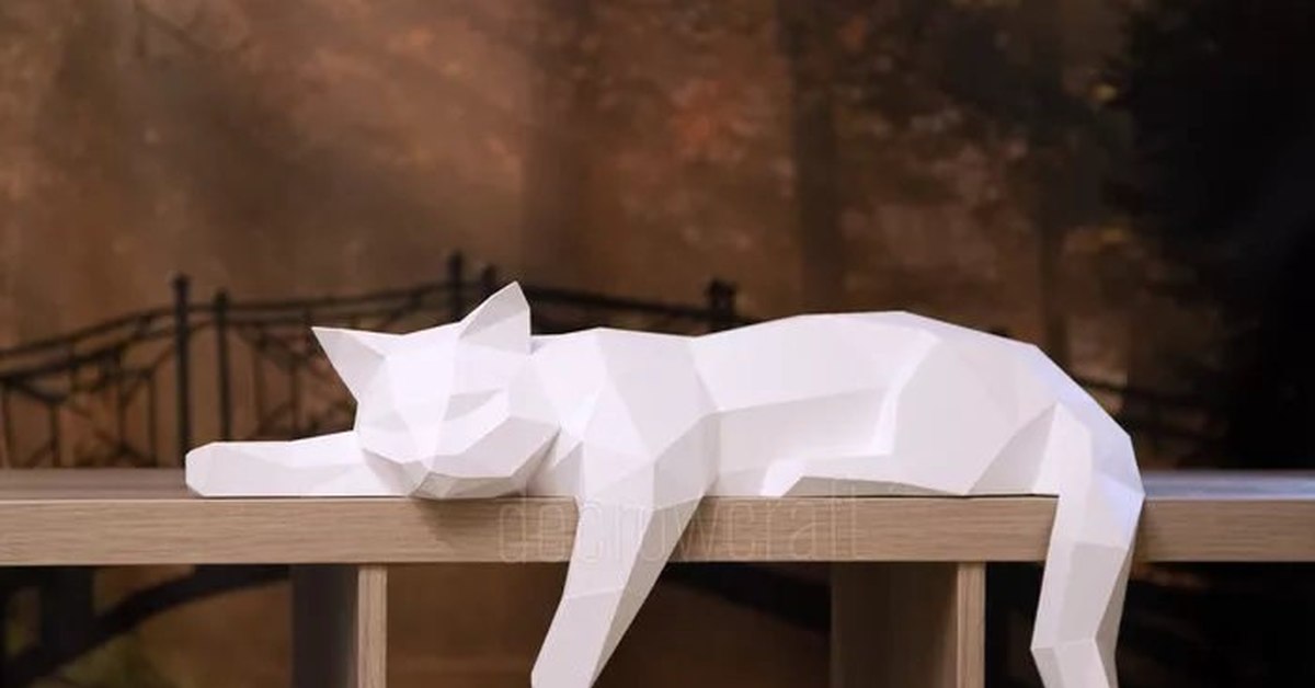 Объемная кошка из бумаги. Кот Оскар паперкрафт. Котик из бумаги. Объемные бумажные фигуры. Бумажный объемный кот.