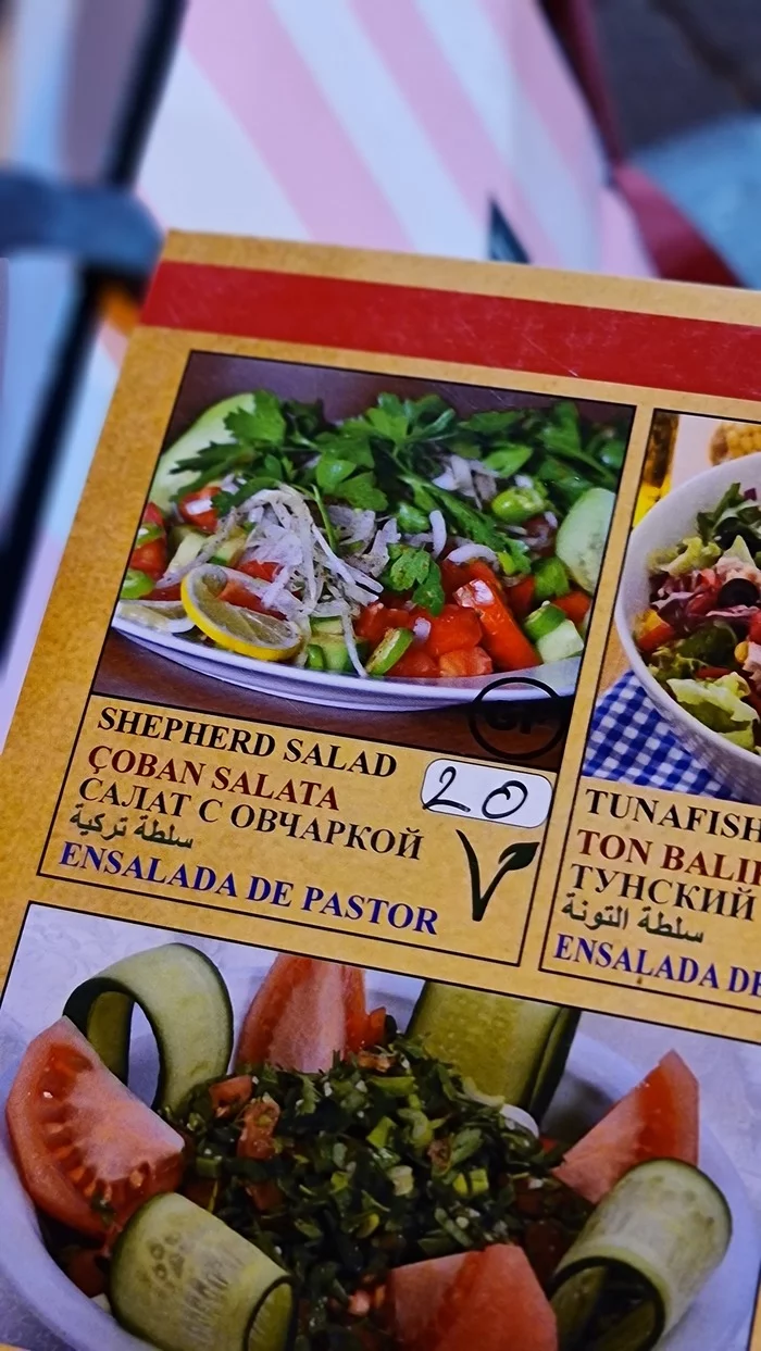 Lost in translation - Translation, Istanbul, Salad, Menu