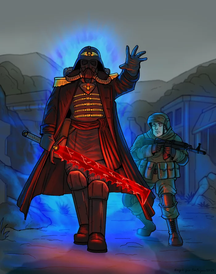 Unexpected help - My, Wh Art, Crossover, Warhammer 40k, Star Wars, Doom, Darth vader, Death korps of krieg