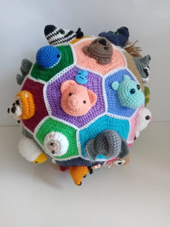 Development ball - My, Amigurumi, Child development, Handmade, Longpost, Knitted toys, Needlework without process