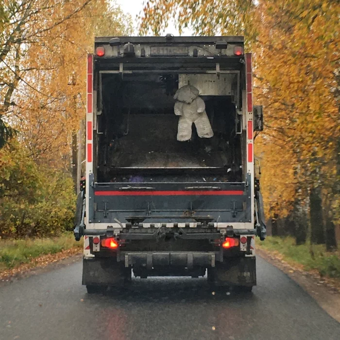 Autumn mood color - My, Autumn, The Bears, The photo, Garbage truck, Humor