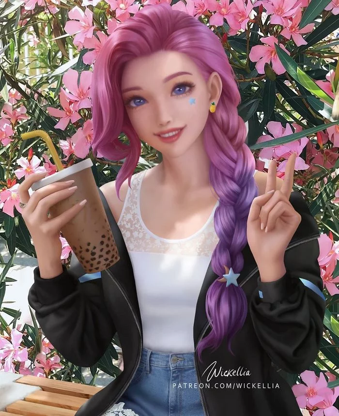 Seraphine - Art, Anime art, Wickellia, Longpost, League of legends, Seraphine