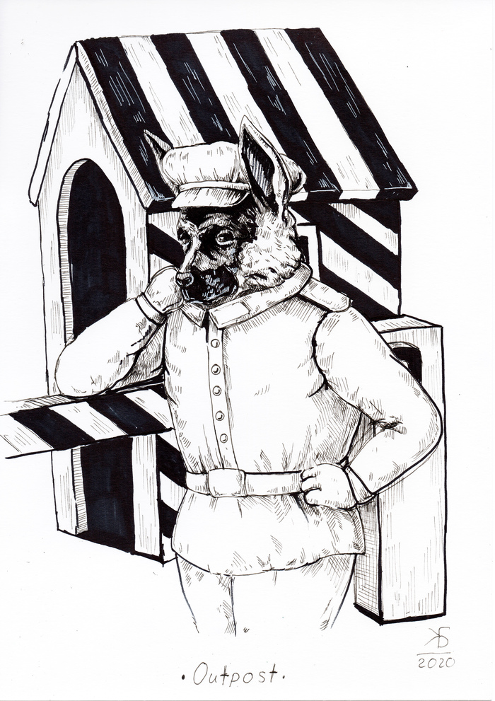 Inktober 2020.  15 - Outpost