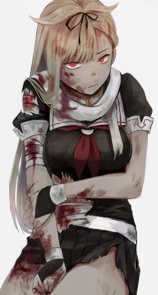 Damaged - Аниме, Anime Art, Kantai Collection, Yuudachi, Длиннопост