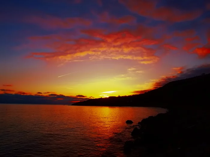 Sunset by the sea - My, Sea, Sunset, Crimea