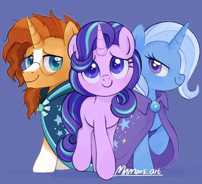 Школьное Трио - My Little Pony, PonyArt, Sunburst, Starlight Glimmer, Trixie