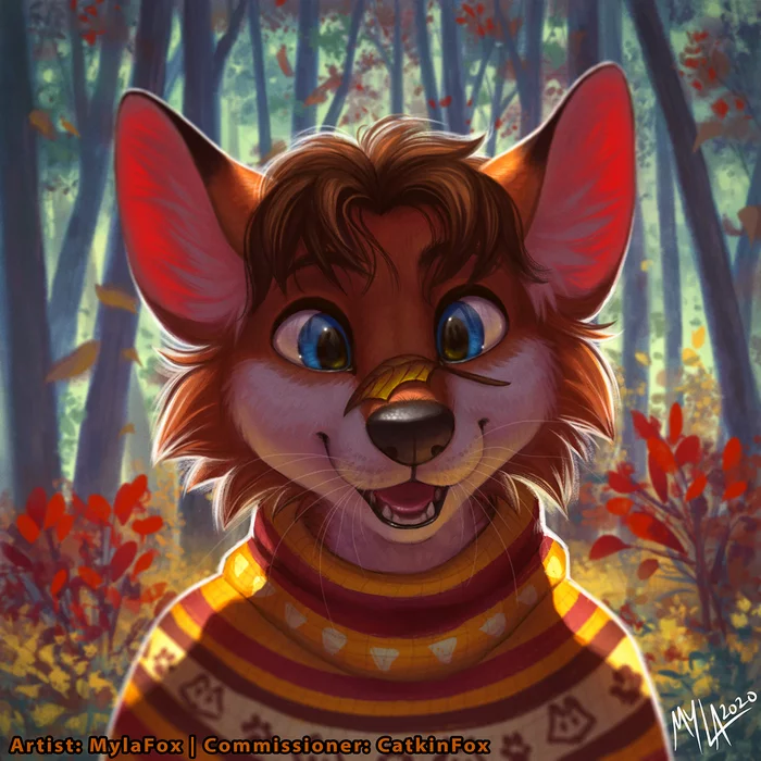 Catkin Fox - Furry, Anthro, Art, Mylafox