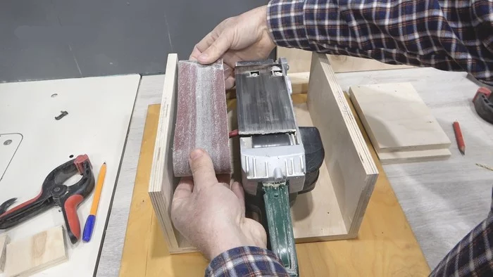 Do-it-yourself sanding box with an inclined tabletop, made from a hand-held sanding machine - My, With your own hands, Longpost, Master Class, Workshop, Carpentry workshop, Video blog, Needlework with process, Video