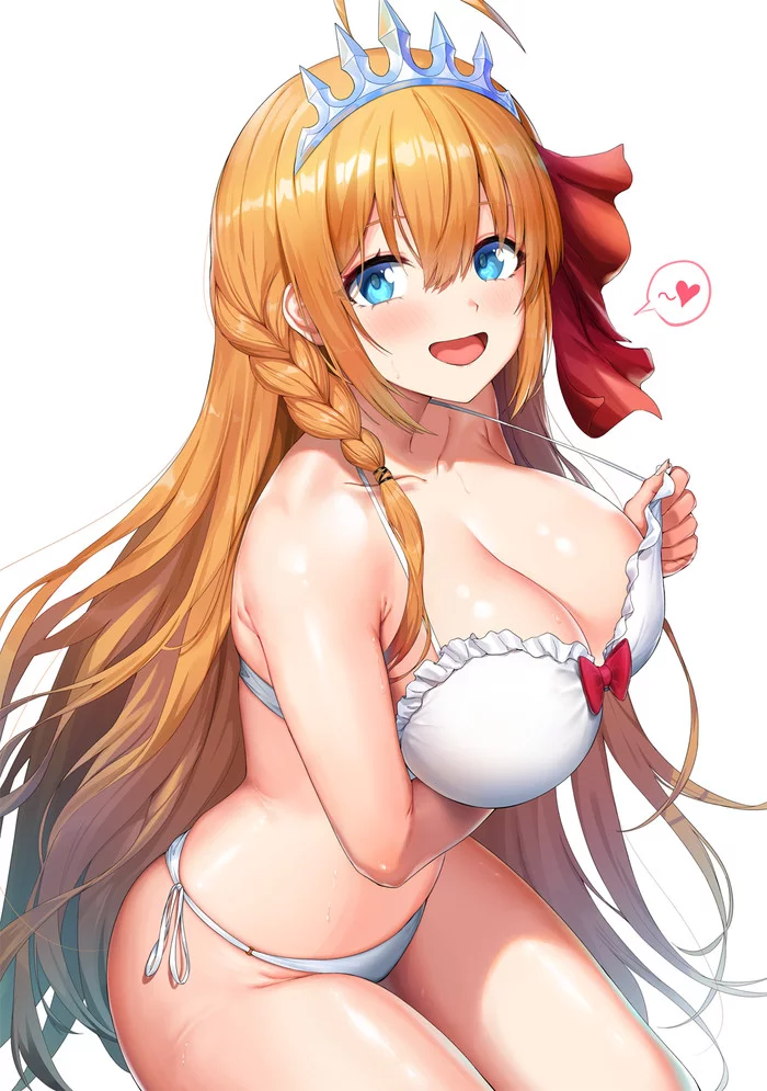 Pecorine - NSFW, Anime, Anime art, Princess Connect! Re: Dive, Pecorine, Swimsuit, Breast