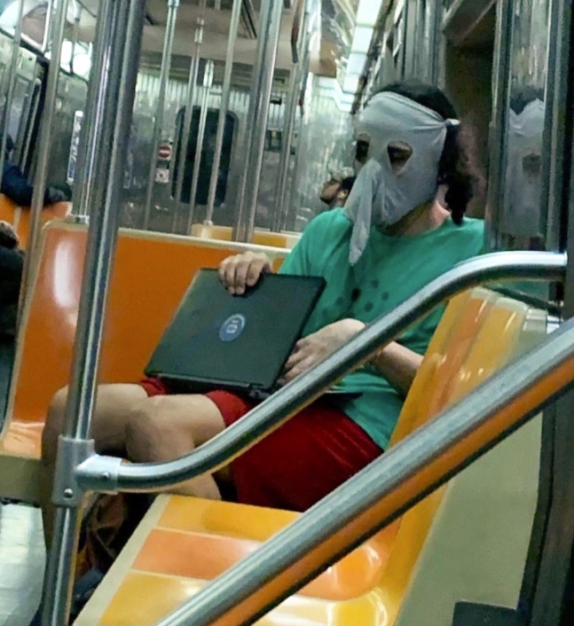 Funny masks you can see on the subway during coronavirus - Coronavirus, Pandemic, Humor, Metro, People, Longpost