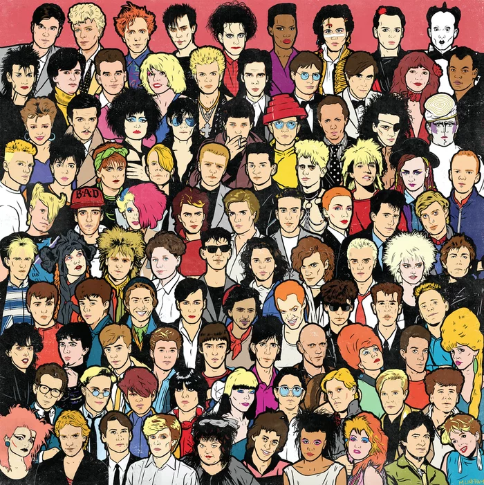 Idols of the 80s... - Celebrities, 80-е, Drawing, New wave