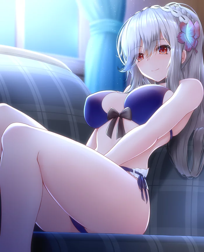 Dunkerque - NSFW, Anime, Anime art, Azur lane, Dunkerque, Swimsuit, Breast