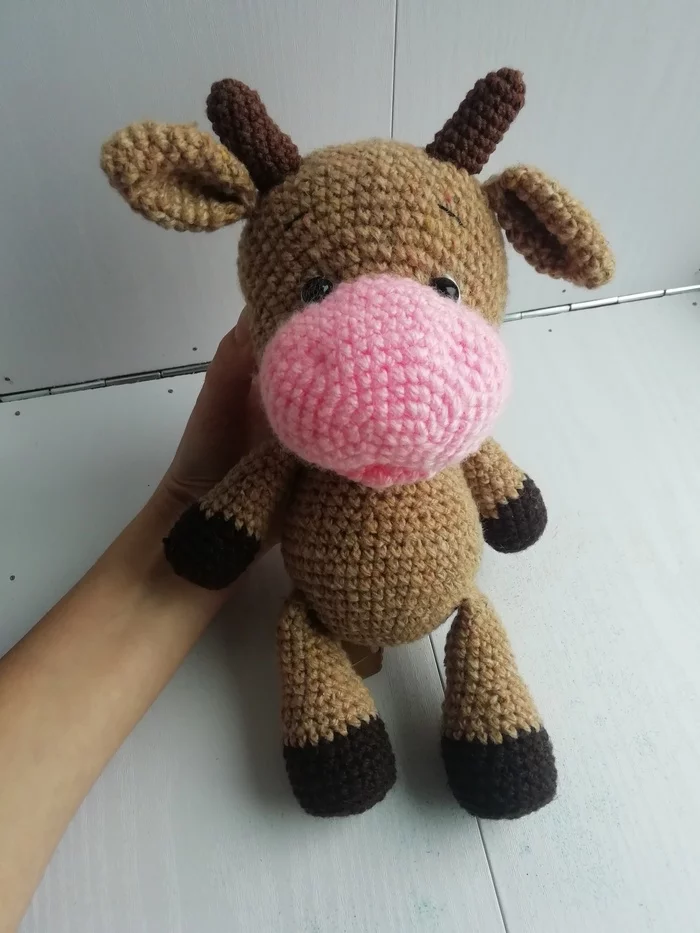 Symbol of 2021 - My, Toys, Handmade, Needlework without process, Hobby, Work, Symbols and symbols, New Year, Bull, Longpost