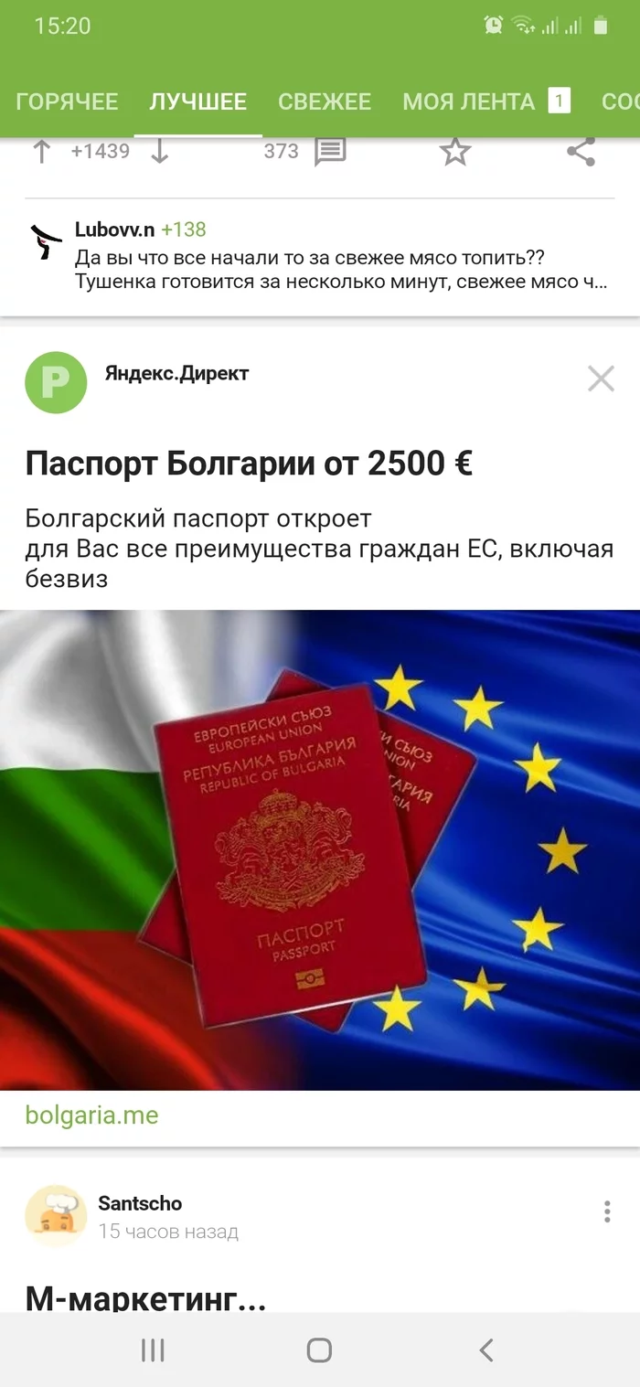 Was that possible? - Fraud, Advertising, Bulgaria, The passport, Yandex Direct, Longpost, Advertising on Peekaboo, Screenshot