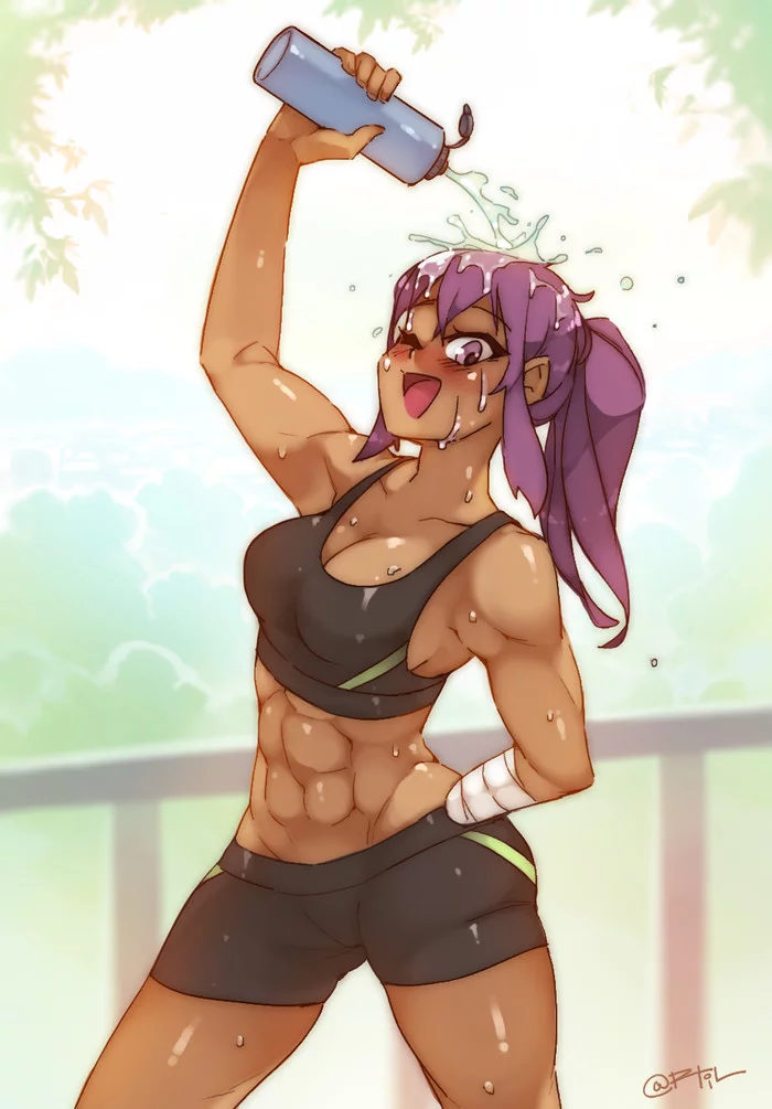 It's hot today, isn't it? - Katawa shoujo, Miki Miura, Rtil, Sports girls, Strong girl, Art