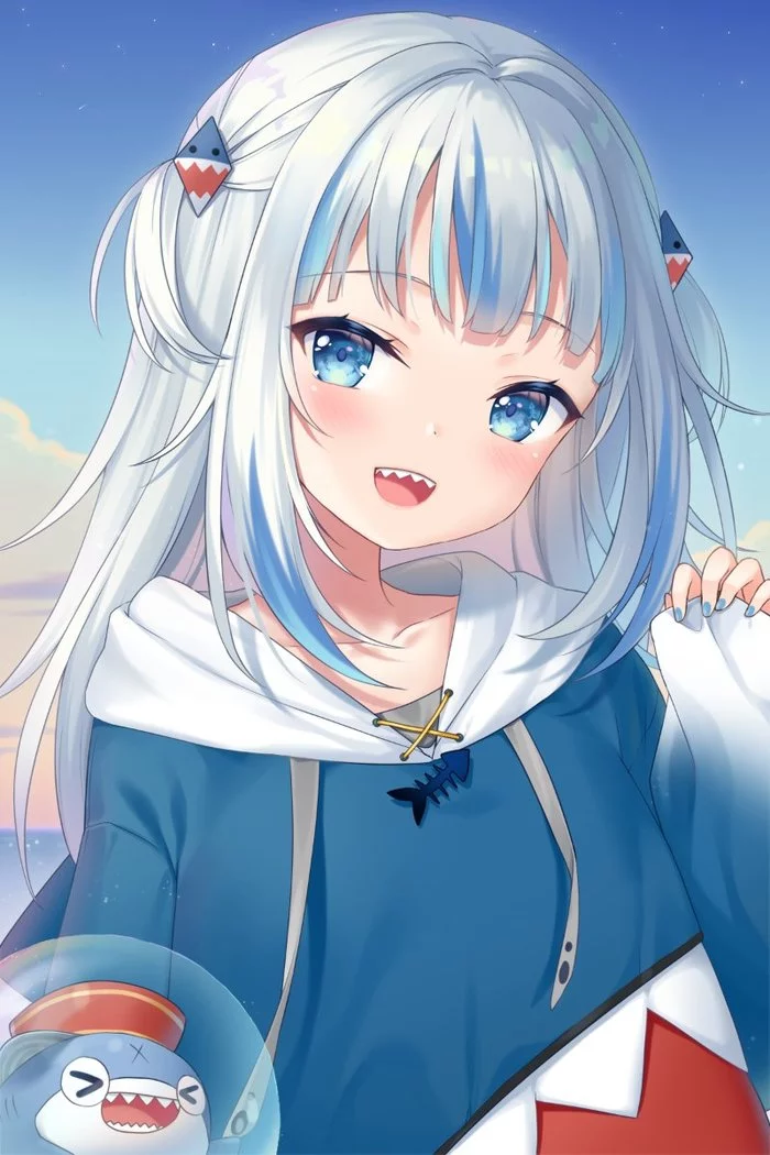 Gawr Gura Set - Аниме, Anime Art, Gawr Gura, Hololive, Акула, Плюшевые игрушки, Длиннопост