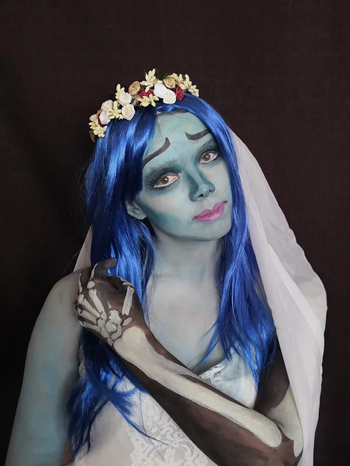 Corpse Bride - My, Cosplay, Makeup, Halloween, Image, Face painting, Corpse bride, Bride, Longpost