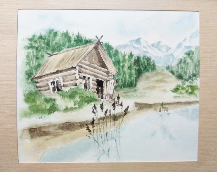 Hello! - My, Watercolor, Illustrations, Drawing, House in the woods, Baby, Forest, The mountains, Images