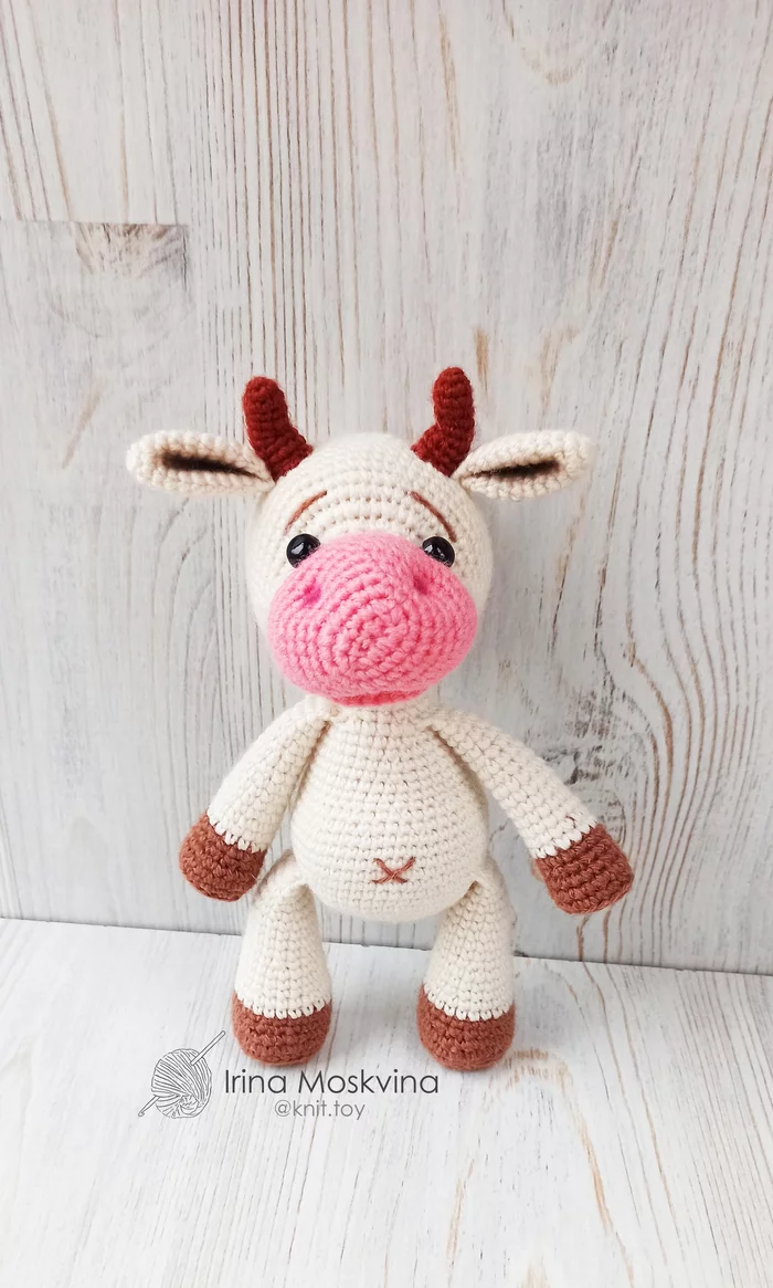 Gobies Timosha and Gavryusha - My, Needlework without process, Crochet, Handmade, New Year, Symbol of the year, Bull, Cow, 2021, Longpost