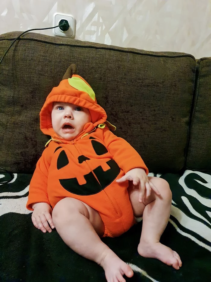 Pumpkin - My, Halloween pumpkin, Halloween Contest, Children, Halloween costume, Longpost, Pumpkin