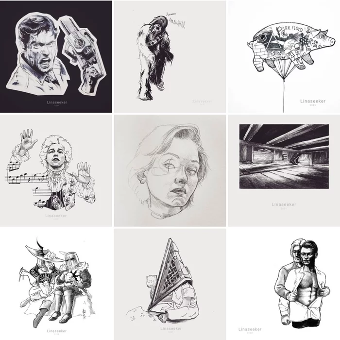 Completed 31 sketches for inktober 2020 - My, Inktober, Star Wars, Dark souls, Dota 2, Xcom, Fan art, Drawing, Instagrammers