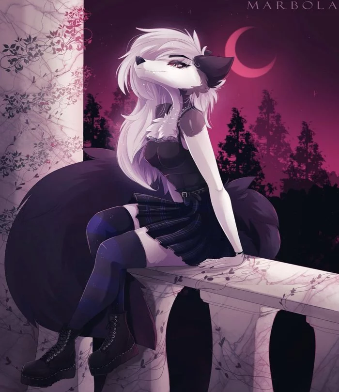 Loona - Furry, Anthro, Art, Loona, Helluva boss, Marbola