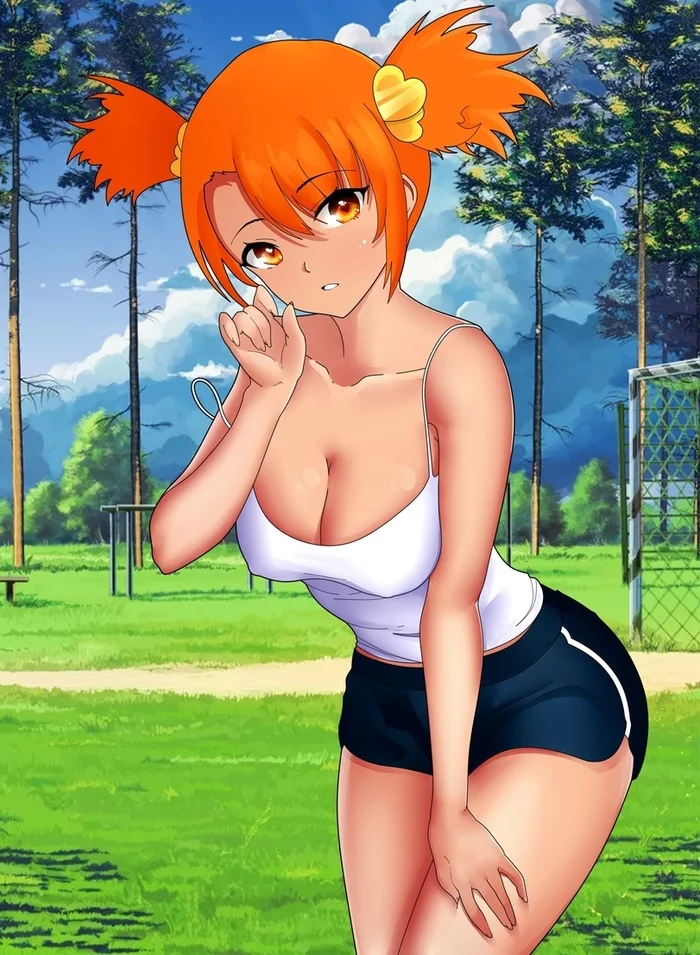 Hey goalkeeper, get ready for battle! - NSFW, Endless Summer (visual novel), Visual novel, Camp owlet, Alisa Dvachevskaya, Art, Fan art