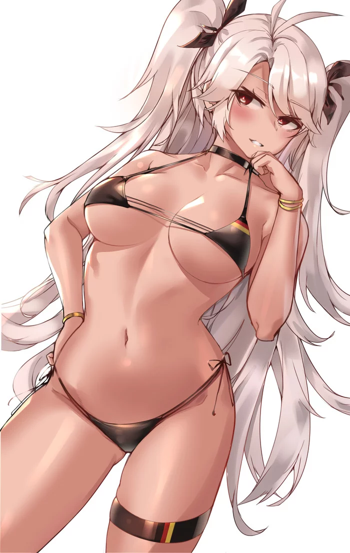 Prinz Eugen - NSFW, Anime, Anime art, Azur lane, Prinz Eugen, Swimsuit, Breast