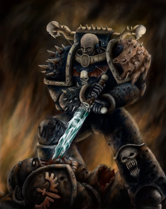 Night Lord - Моё, Warhammer 40k, Chaos Space marines, Night Lords, Wh Art