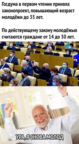 Post #7828169 - State Duma, Age, Amendments, Law, Youth, news, Picture with text, Harold hiding pain