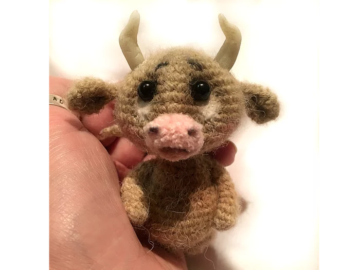 Preparing for the New Year - My, Needlework without process, Cow, Crochet, Amigurumi, Longpost, Knitted toys