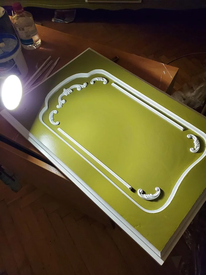 Restyling of a cabinet brought from the trash heap by women's hands - My, Rework, Furniture, With your own hands, Needlework with process, Interior, Decor, Longpost
