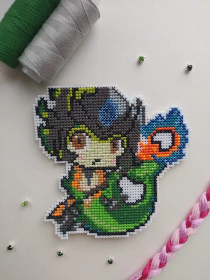 League of legends - Nami - My, League of legends, Needlework without process, Embroidery