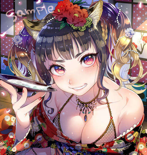 Ikezaki Misa. Third Selection - NSFW, Anime, Original character, Anime art, Ikezaki misa, Boobs, Booty, Beach, Animal ears, Neko, Bride, Demoness, Stockings, Heterochromia, Longpost