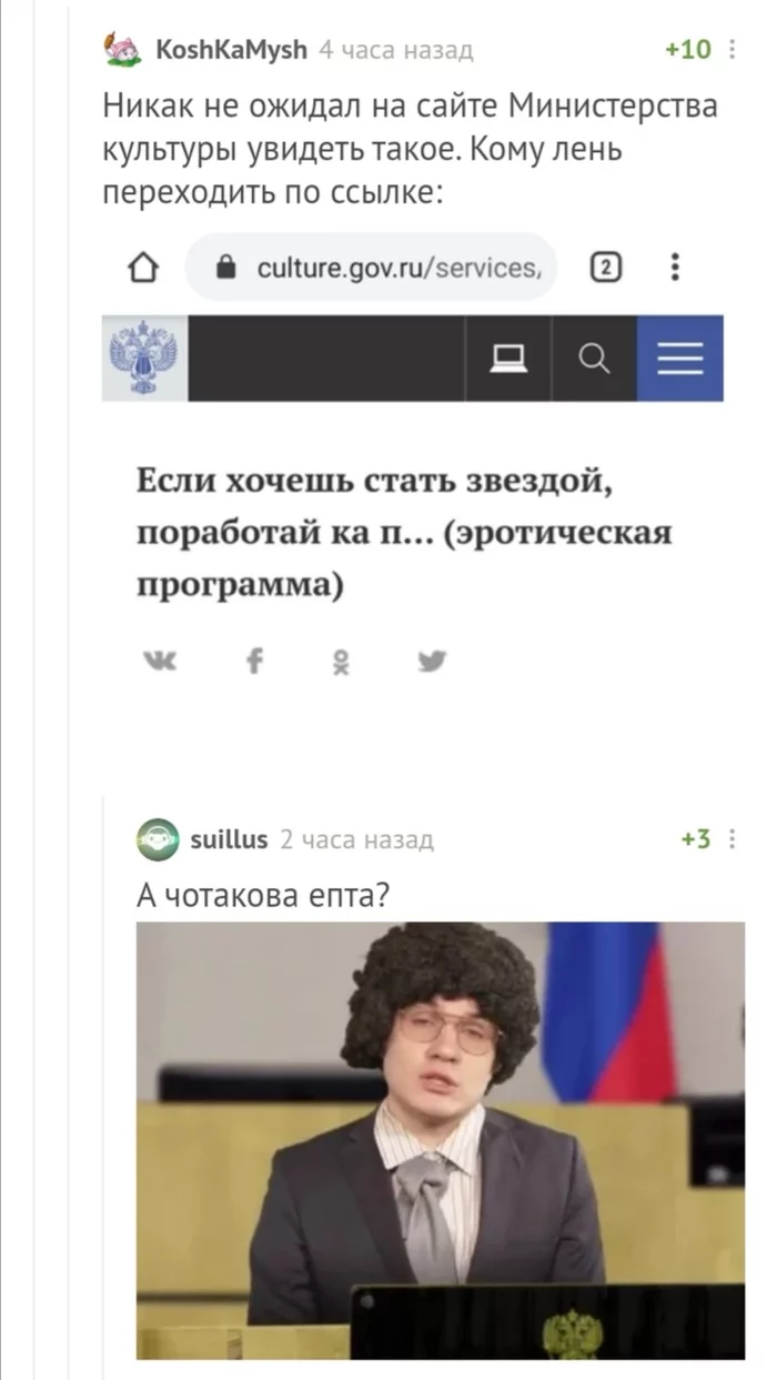 Ministry of High Culture of Life - Longpost, Movies, Ministry of Culture, Laundry, Grammar Nazi, Comments on Peekaboo, Screenshot