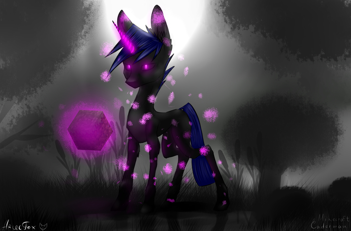  ,  , Ender Pony My Little Pony, Minecraft, , Ponyart
