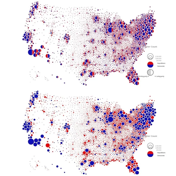 USA divided or divided states of America - USA, Politics, US elections, US elections